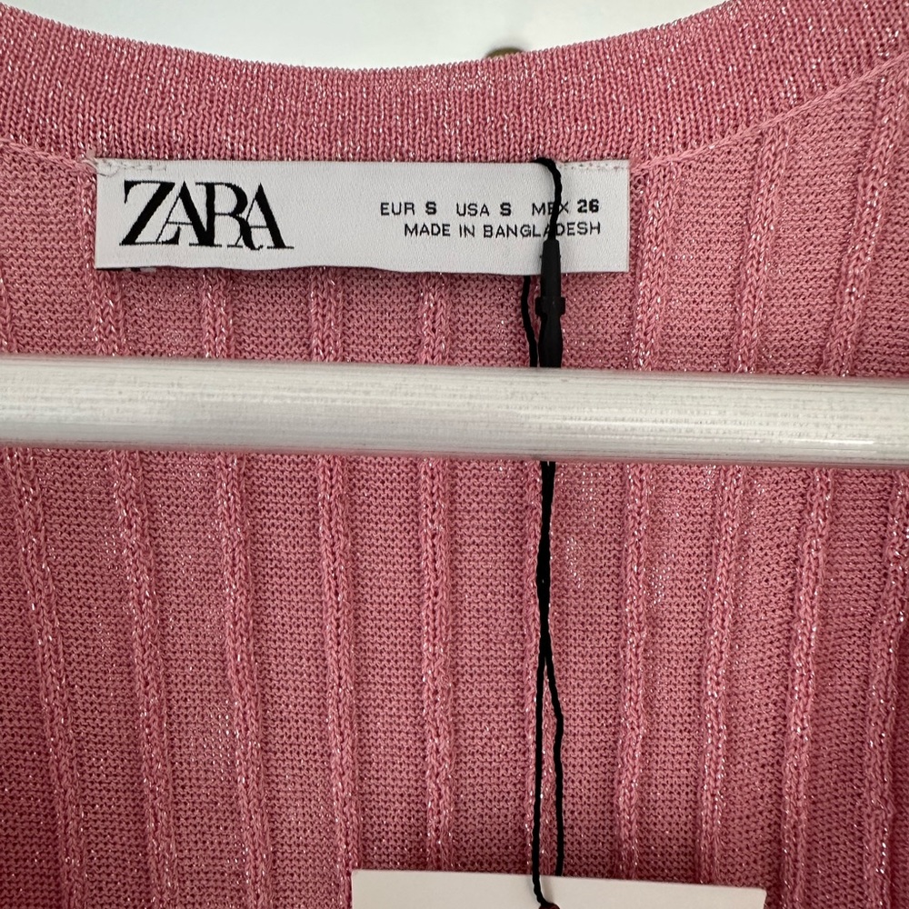 Zara Pink Ribbed Tank Top - Picture 3 of 8